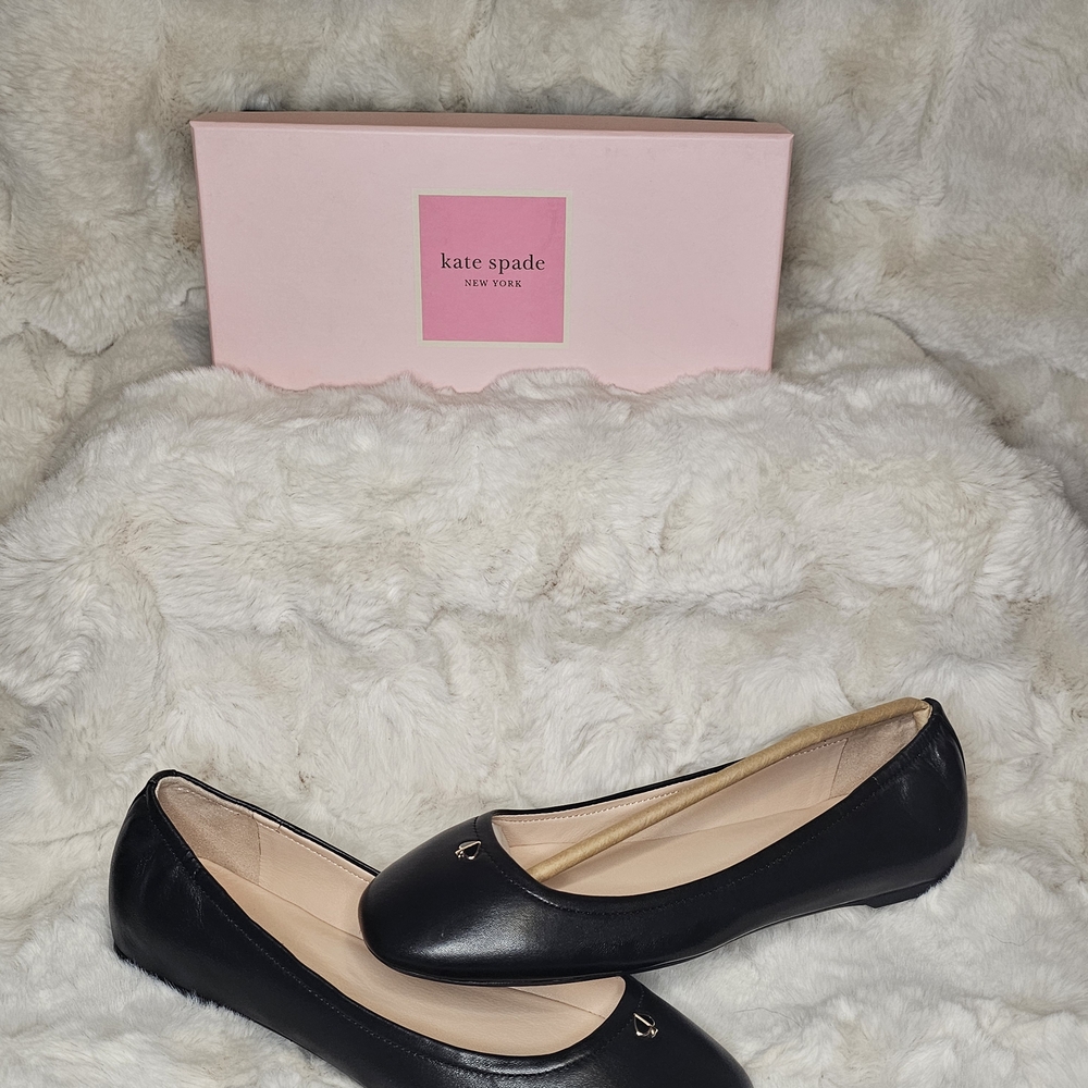 Kate Spade Black Leather Flats